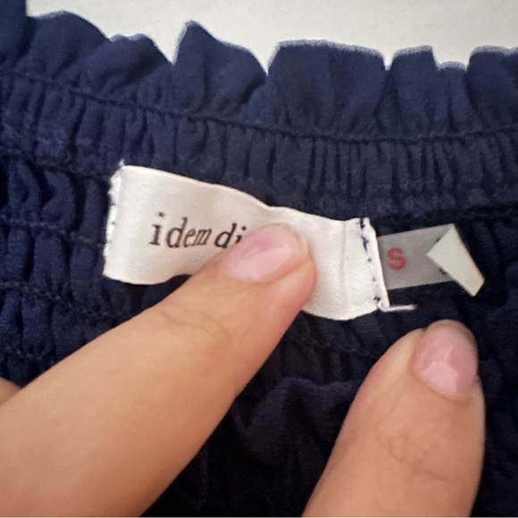 Idem Ditto Blue Puff Sleeve Smocked Bodice Blouse - Picture 4 of 4